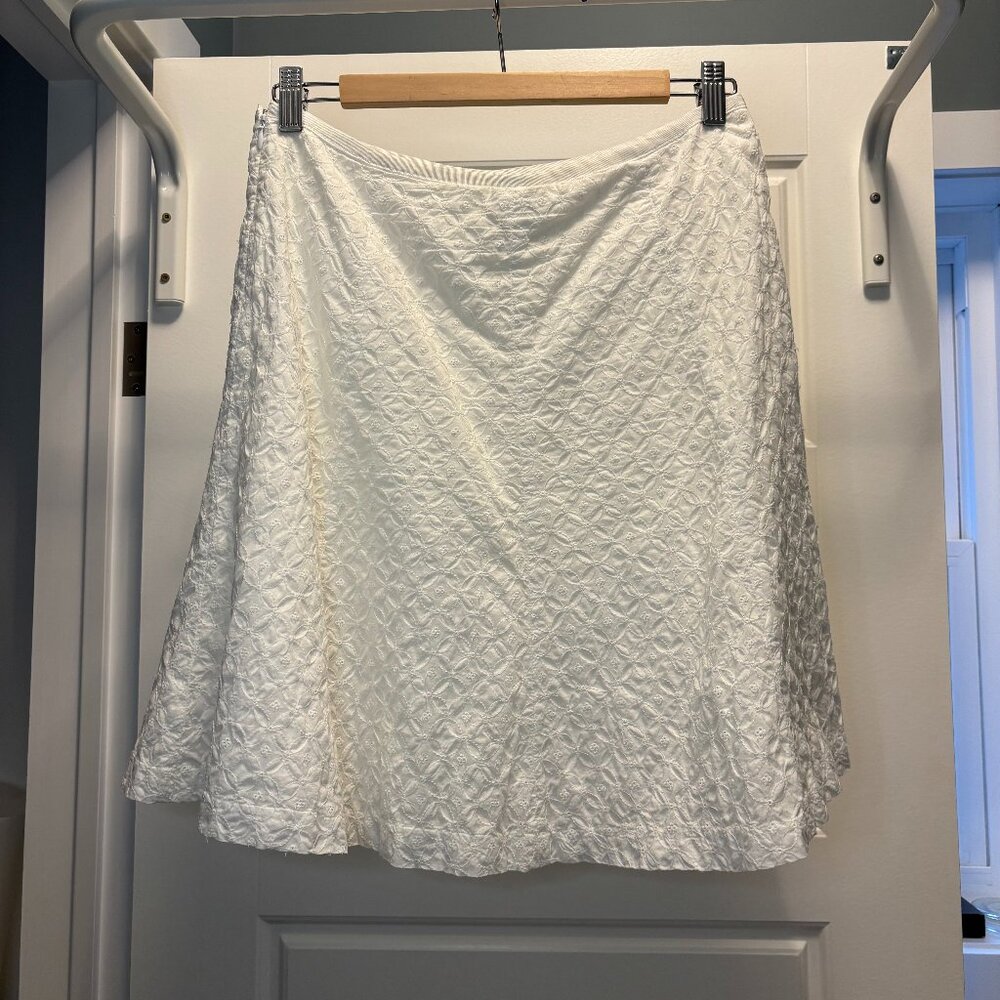 Women's Gap A-line Skirt White Eyelet Size 2